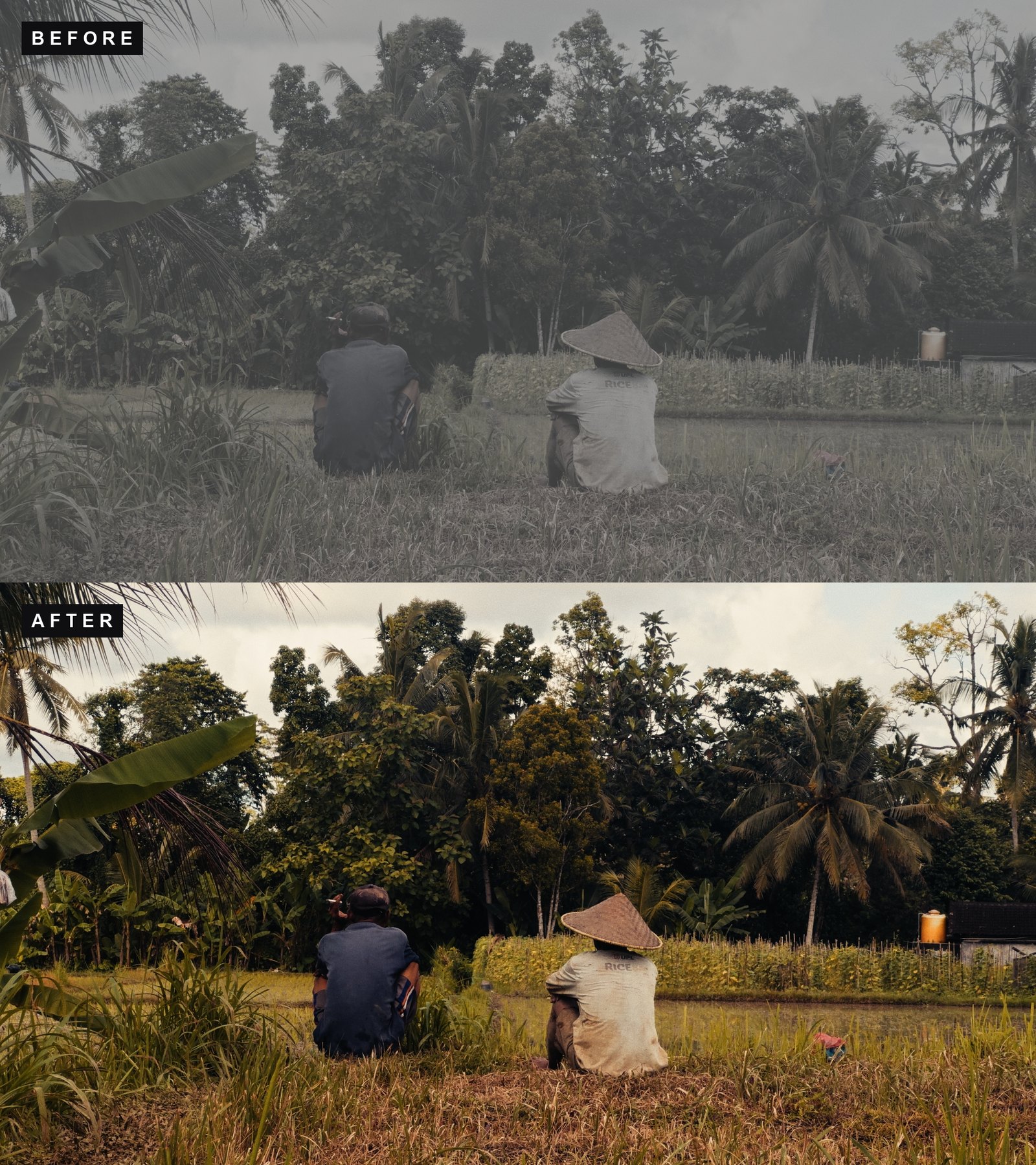 Vintage 2 before and after