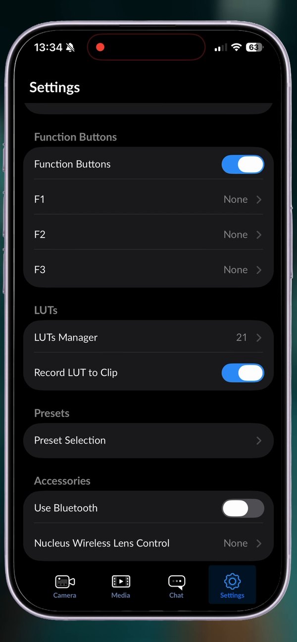 Record LUT to Clip turned on